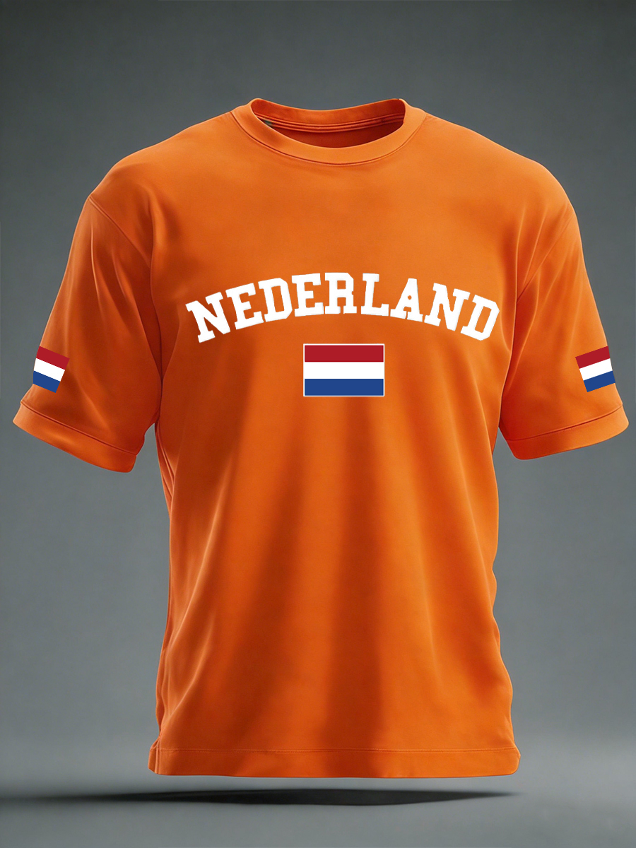 Casual los-fit T-shirt met korte mouwen voor heren