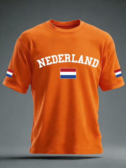 Casual los-fit T-shirt met korte mouwen voor heren