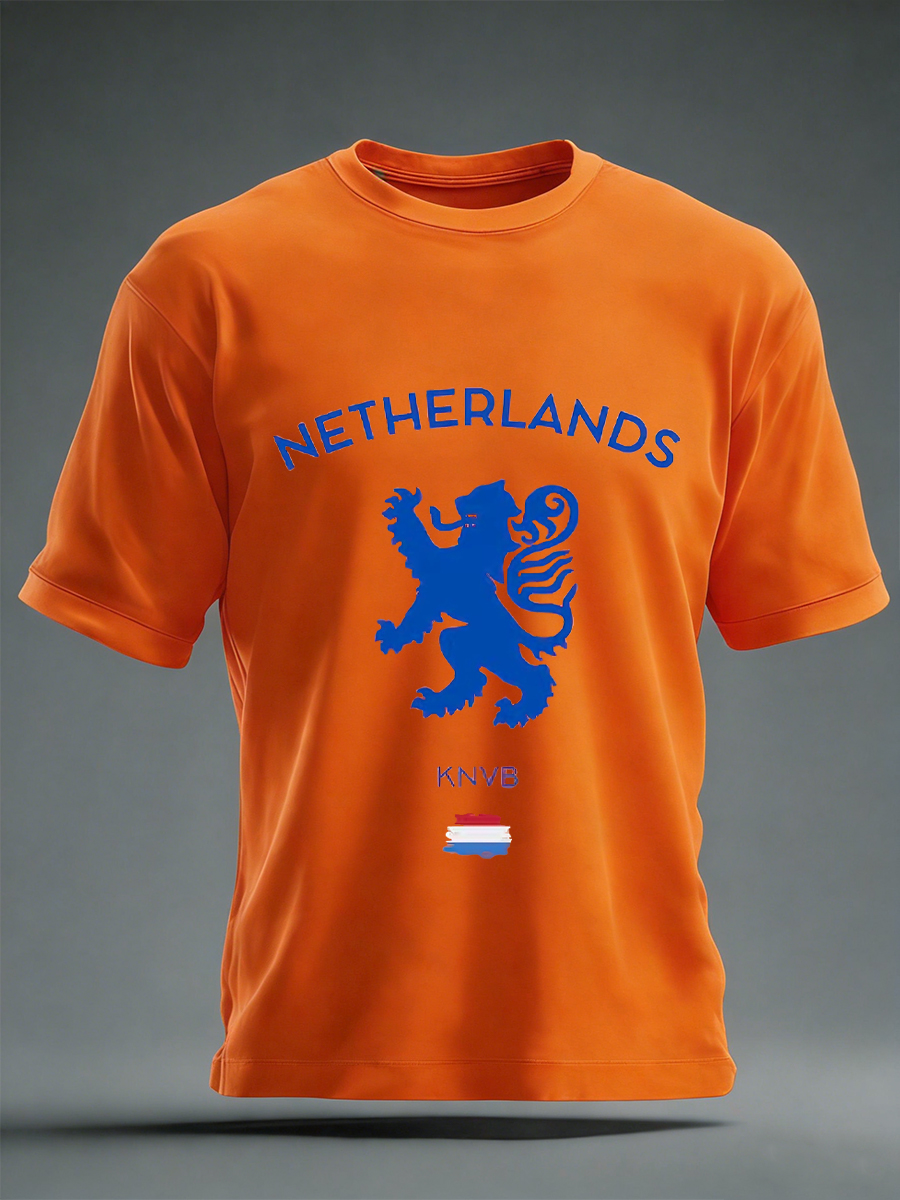 Casual los-fit T-shirt met korte mouwen voor heren