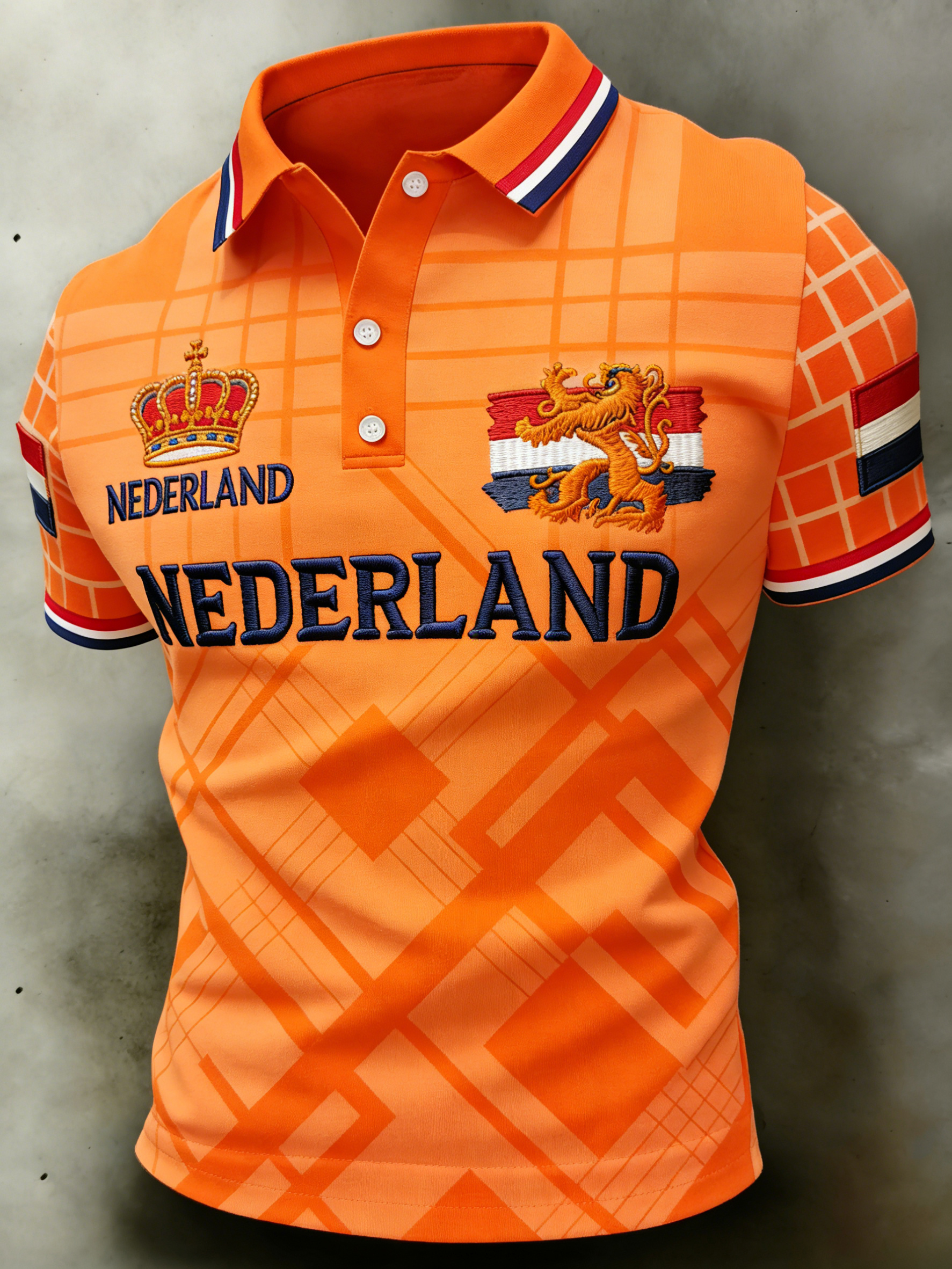 Poloshirt met koningsdagprint voor heren