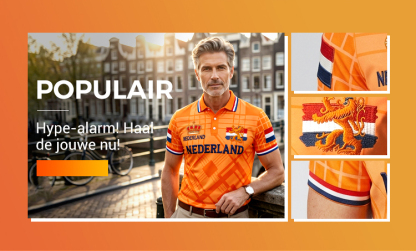 Poloshirt met koningsdagprint voor heren
