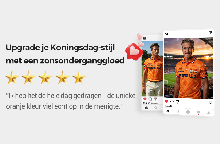 Poloshirt met koningsdagprint voor heren