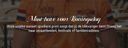 Poloshirt met koningsdagprint voor heren