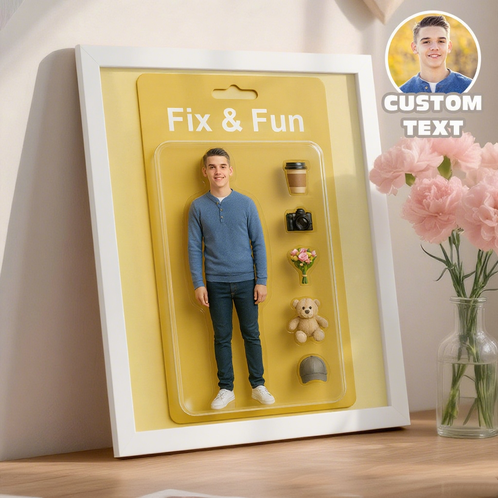 Gifts for Boyfriend Custom Toy Box Art Frame Personazlied Cartoon Frame Custom Action Figure Frame for Him