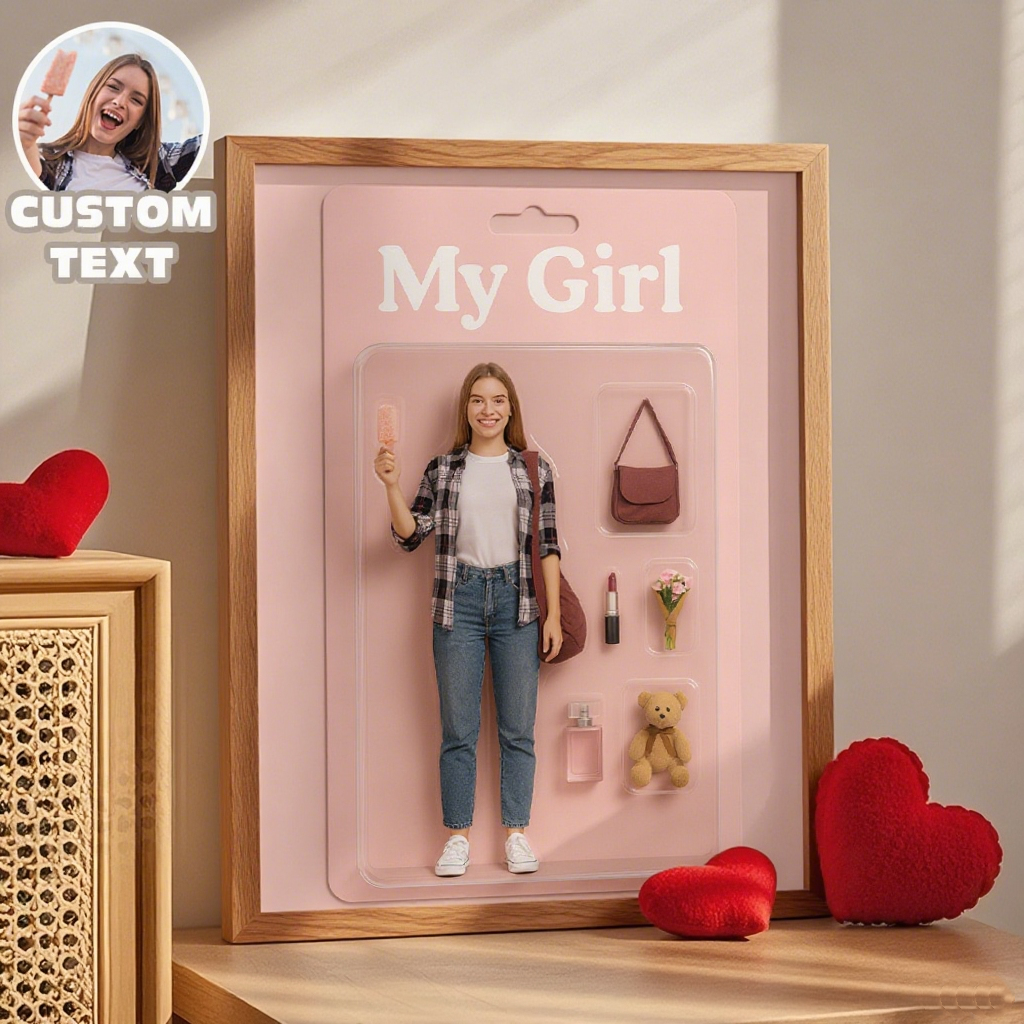 Gifts for Girlfriend Custom Toy Box Art Frame Personazlied Cartoon Frame Custom Action Figure Frame for Her