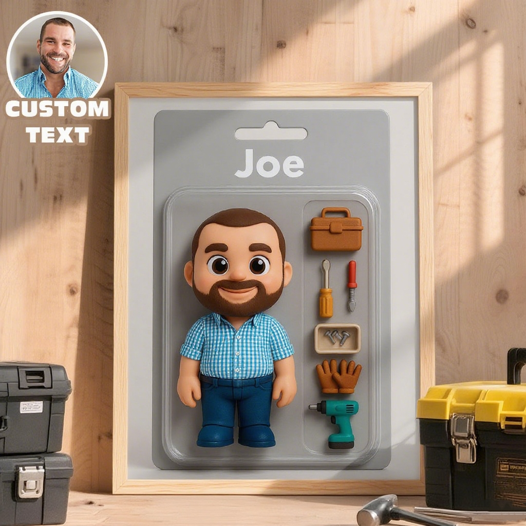 Custom Toy Box Art Frame for Worker Personazlied Photo Frame Custom Action Figure Frame