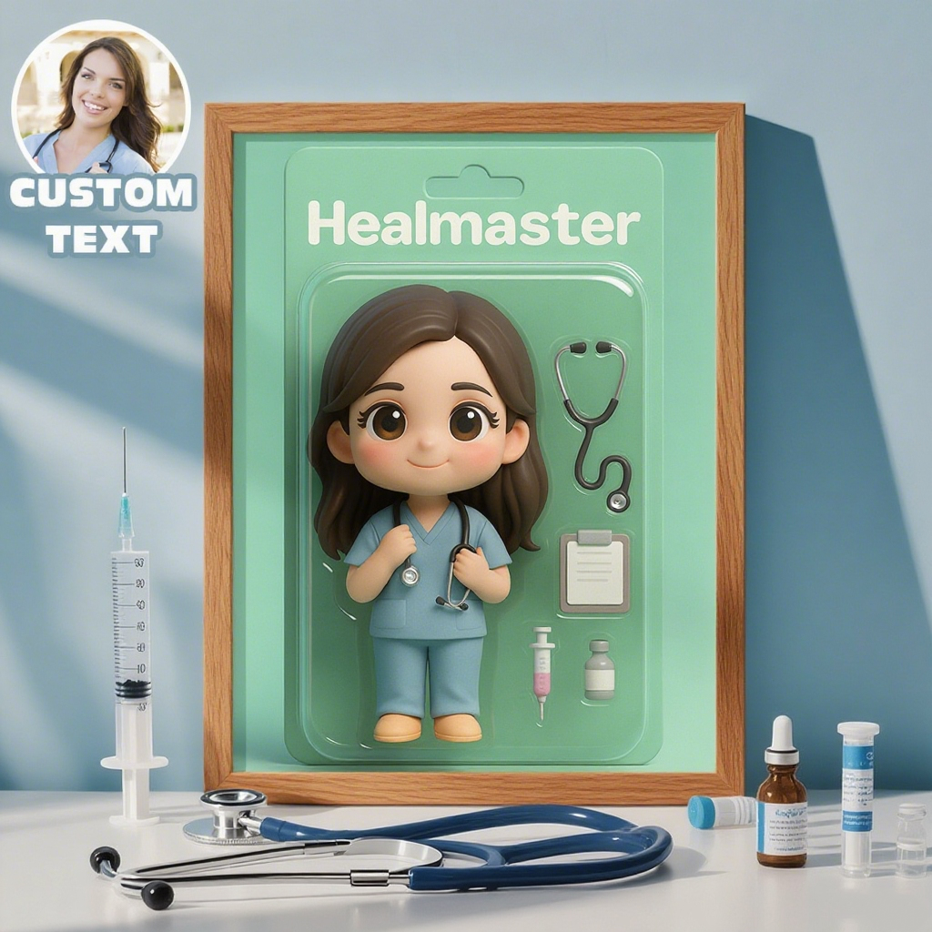Gift for Doctor/Nurse Custom Toy Box Art Gift Photo Frame Personazlied Action Figure Frame