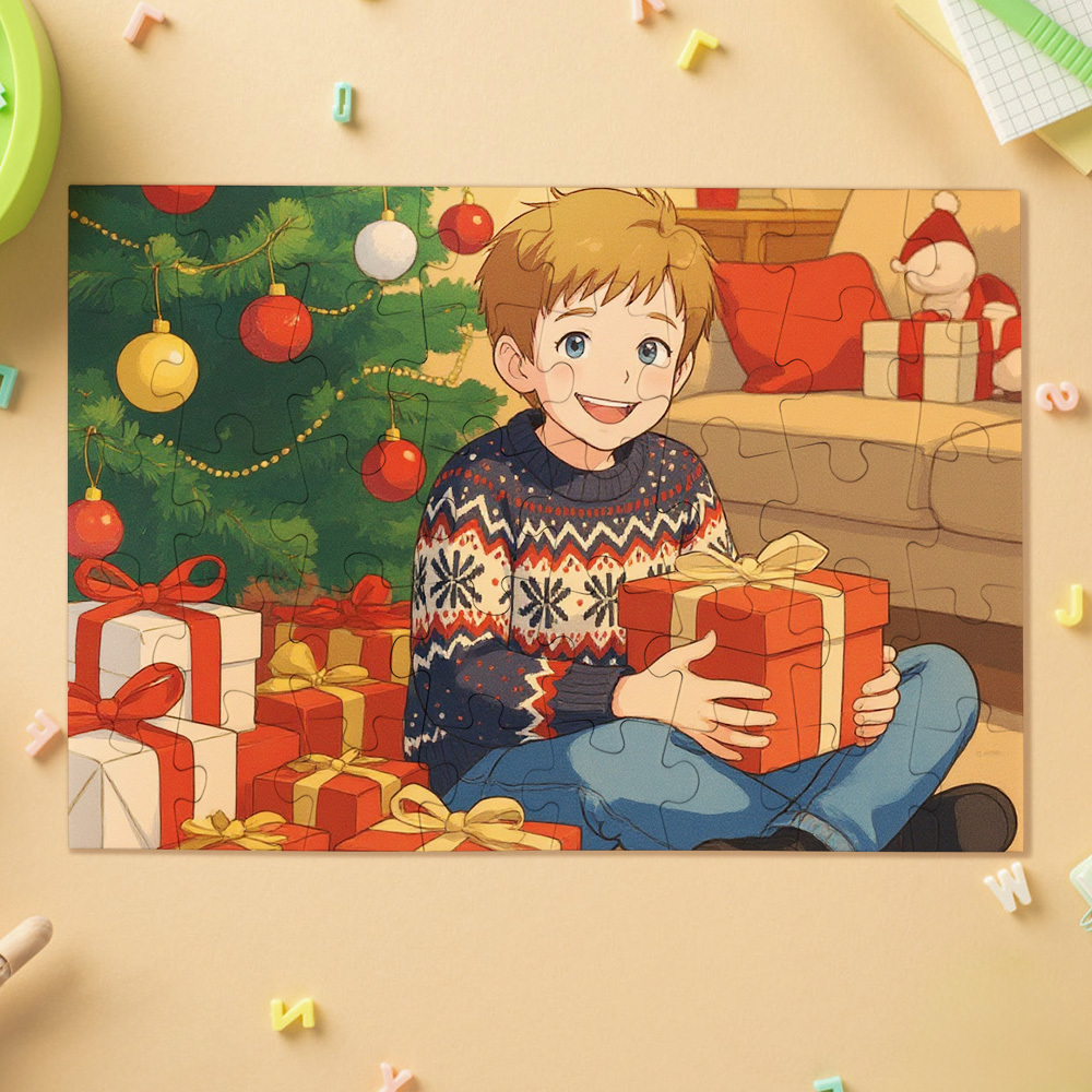 Custom Photo Puzzles Personalized Comic Cartoon Style Image Puzzles for Christmas