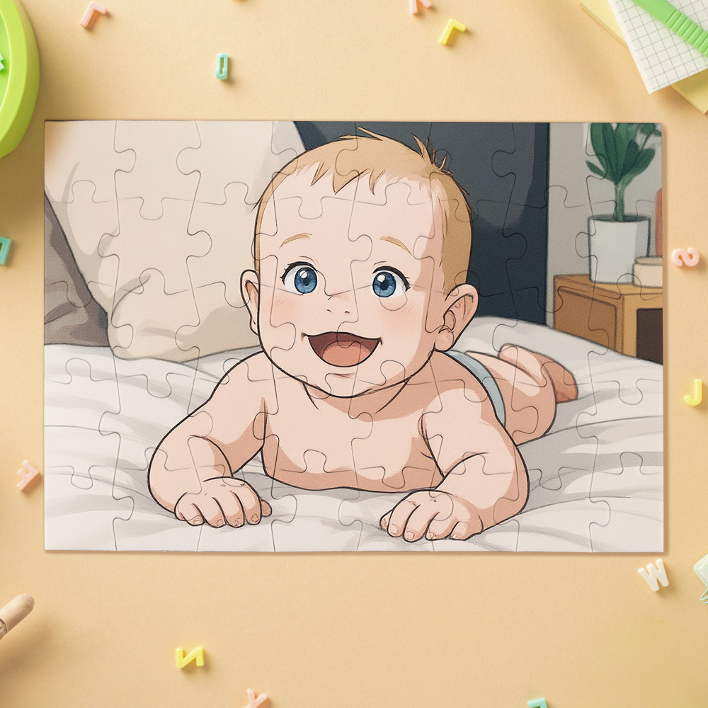 Custom Photo Puzzles Personalized Comic Cartoon Style Image Puzzles for Baby