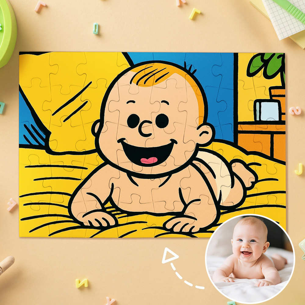 Custom Photo Puzzles Personalized Comic Cartoon Style Image Puzzles for Baby