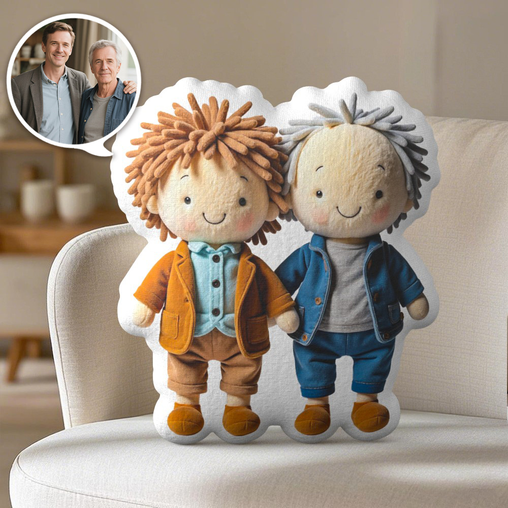 Personalized Photo Plush Doll Pillow Mini Me Plush Pillows Gifts for Dad