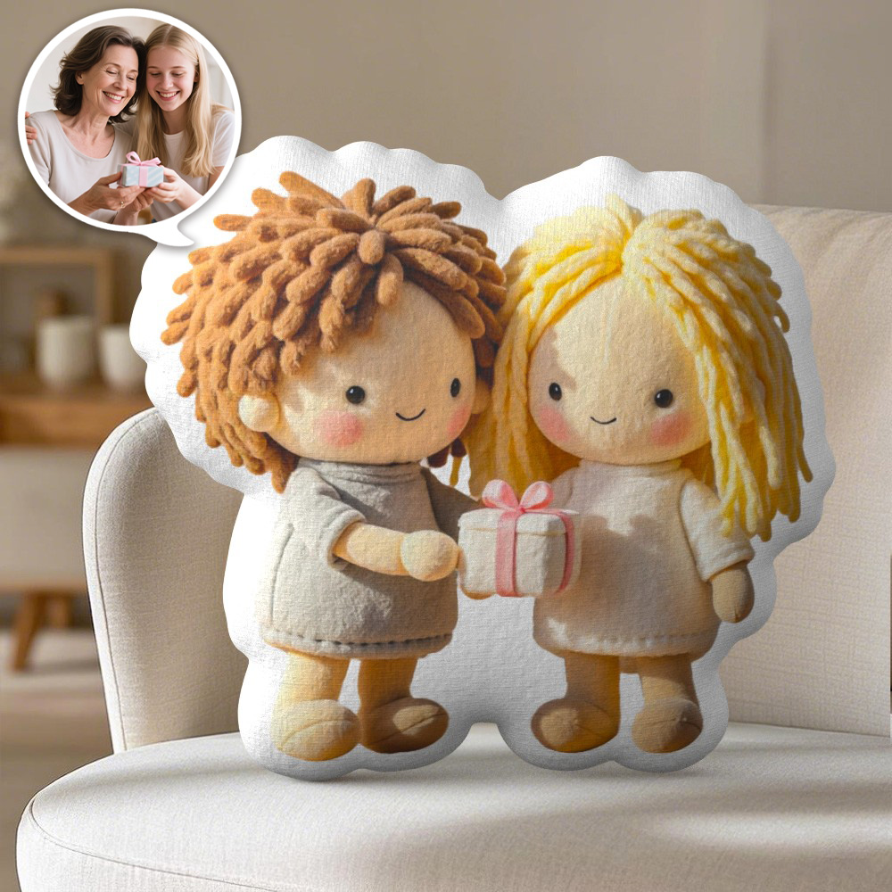 Personalized Photo Plush Doll Pillow Mini Me Plush Pillows Gifts for Mom