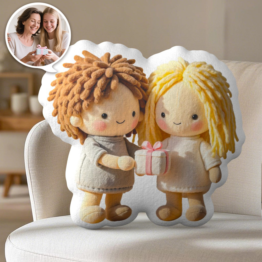 Personalized Photo Plush Doll Pillow Mini Me Plush Pillows Gifts for Mom