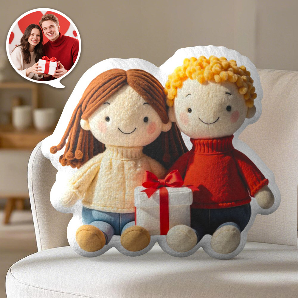 Personalized Photo Plush Doll Pillow Mini Me Plush Pillows Gifts for Couple