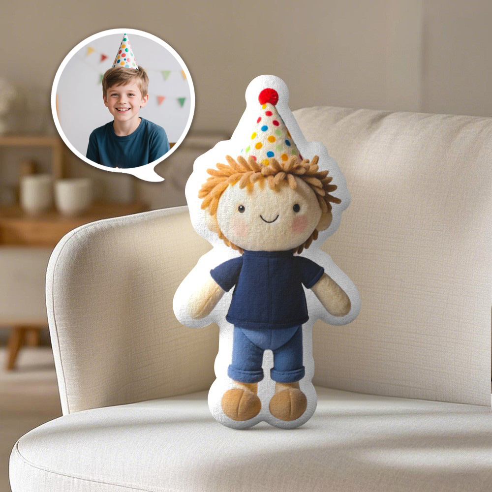 Personalized Photo Plush Doll Pillow Mini Me Plush Pillows Gifts for Birthday