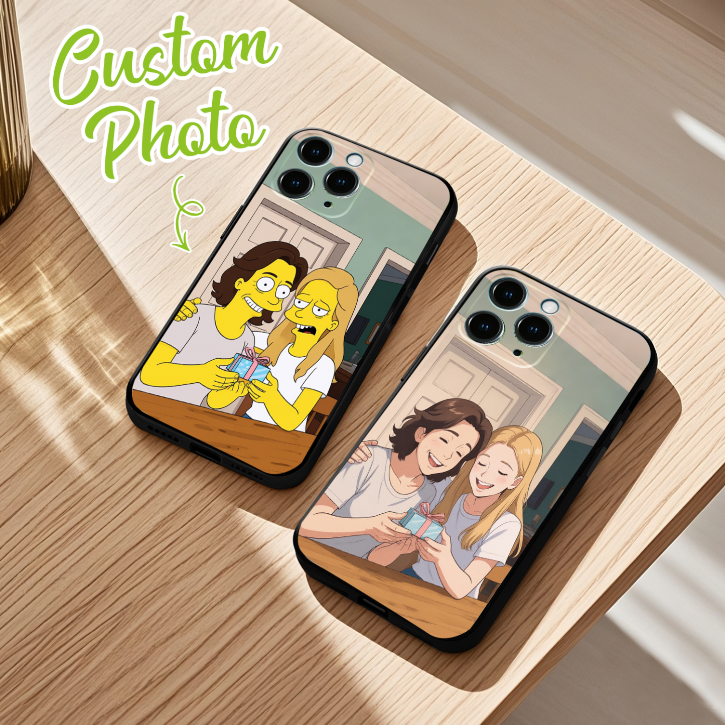 Custom Photo Phone Case Anime Portrait Personalized Phone Case A Variety of Cartoon Style for Mom