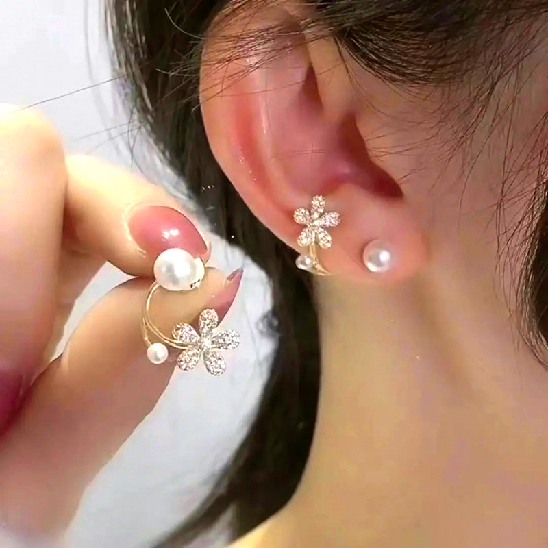 Chic & Elegant Pearl Ear Jackets, Modern Two-Way Studs, Designer Fashion Earrings - aiprintlab
