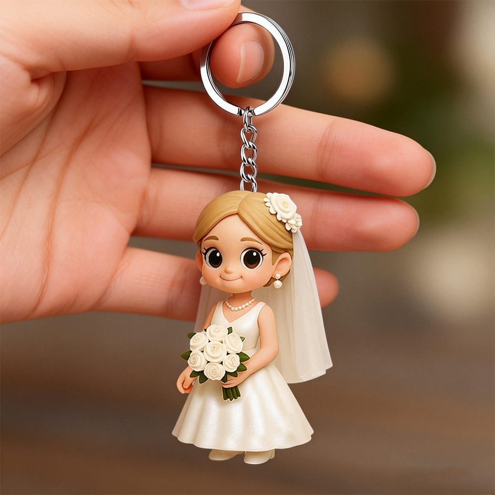 Custom 3D Keychain Figure from Your Photo Personalized Mini Doll Gift Idea Valentine's Day Custom Gifts - aiprintlab
