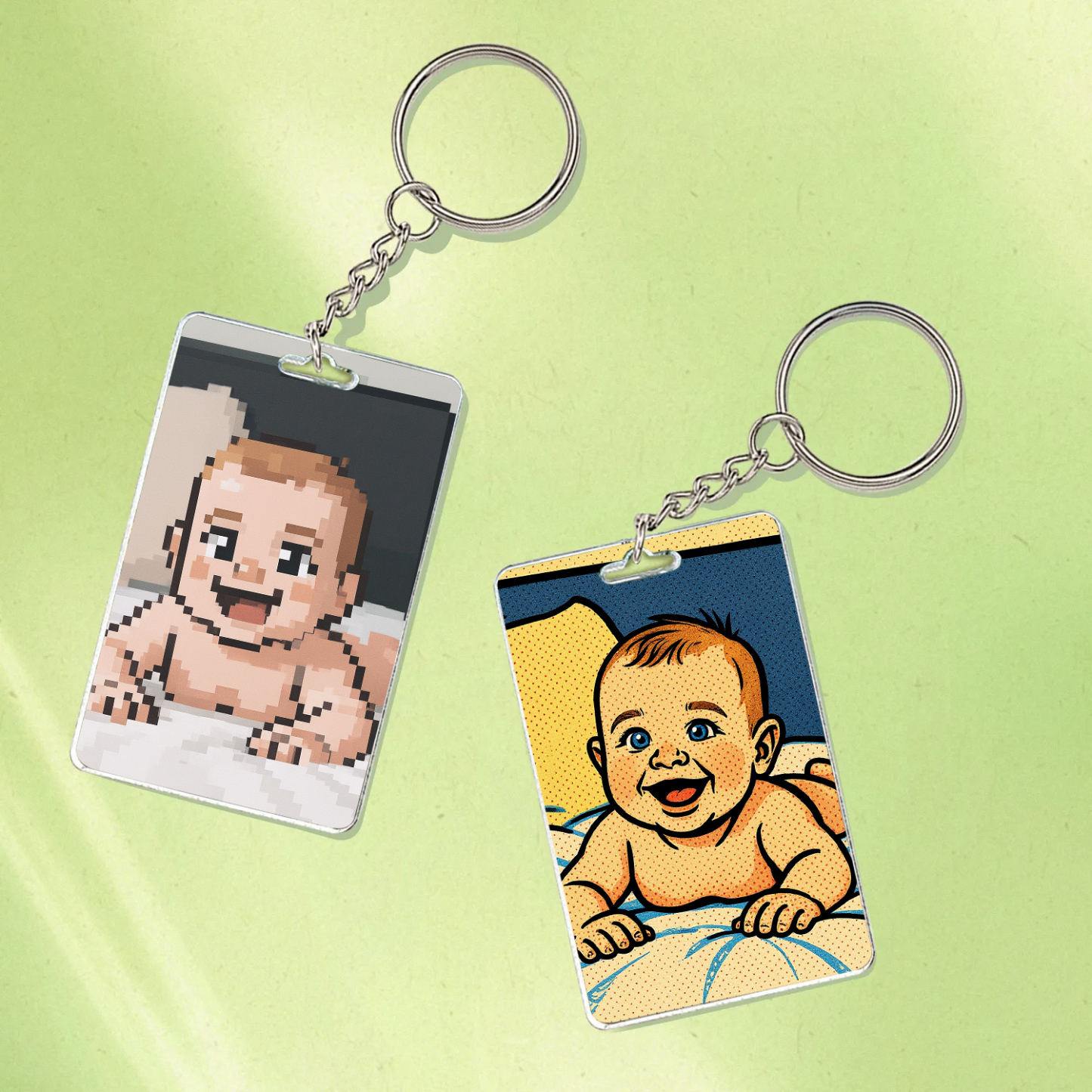 Custom Photo Keychain Personalized Various Cartoon Style Keychains for Baby