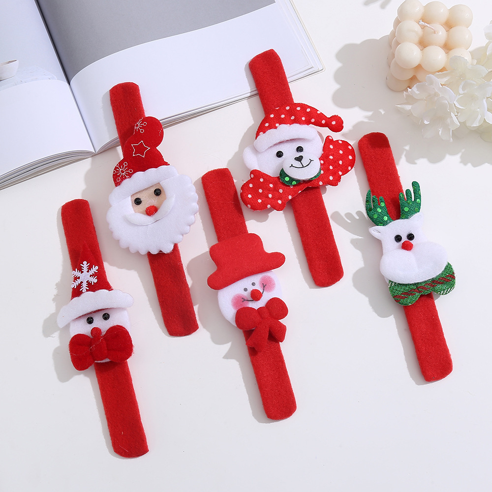 Christmas Snap Bracelet Set Fun Stocking Stuffer for Kids Santa, Reindeer & Snowman Snap Bracelets (5-Pack) - aiprintlab