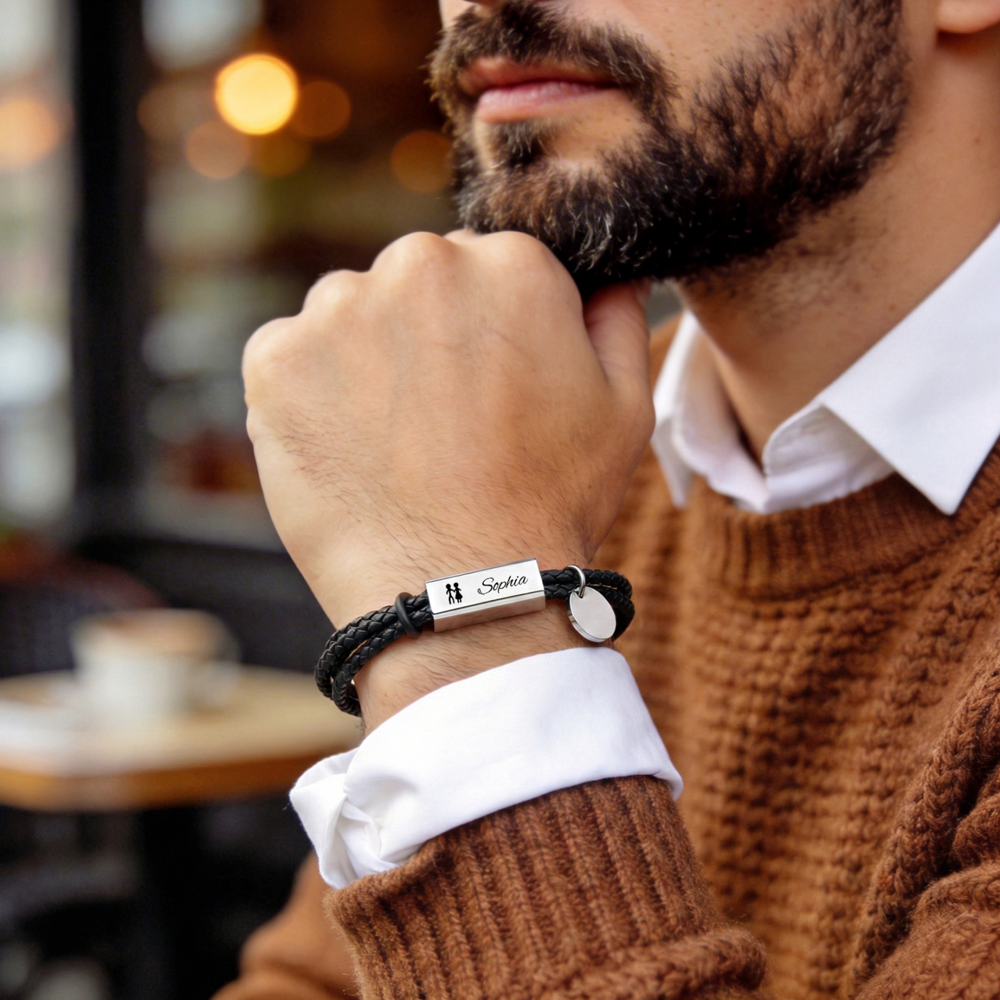 Custom Text Love Bracelet & Personalized Couple Engraved Bracelet Valentine’s Day Gift for Him & Her - aiprintlab