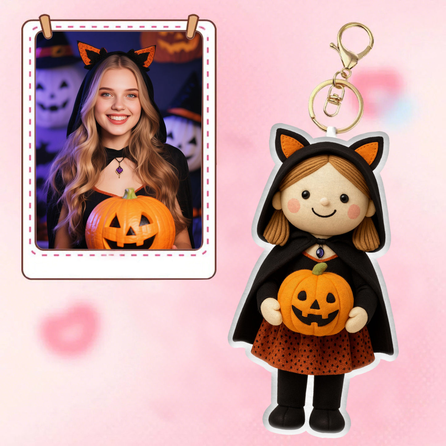 Personalized Photo Plush Doll Keychain Mini Me Plush Keychain Gifts for Halloween