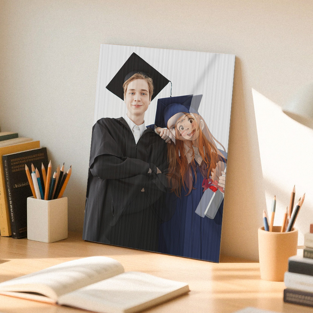 K-dualview Gibli-style Lenticular Photo Art for Graduation