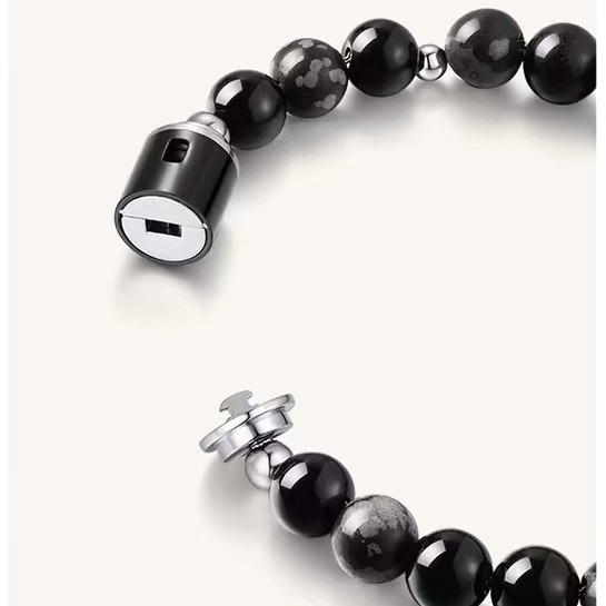 "One Lock for Love" Matching Crystal Bracelet & Key Necklace Set Natural Agate Bracelet with Key Necklace for Couples - aiprintlab