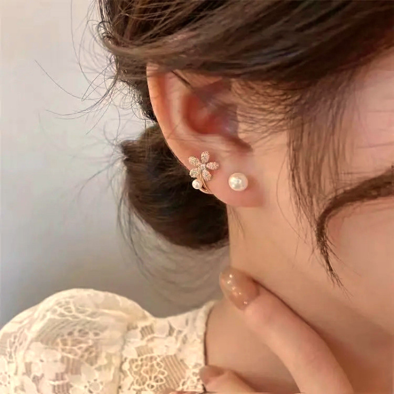 Chic & Elegant Pearl Ear Jackets, Modern Two-Way Studs, Designer Fashion Earrings - aiprintlab