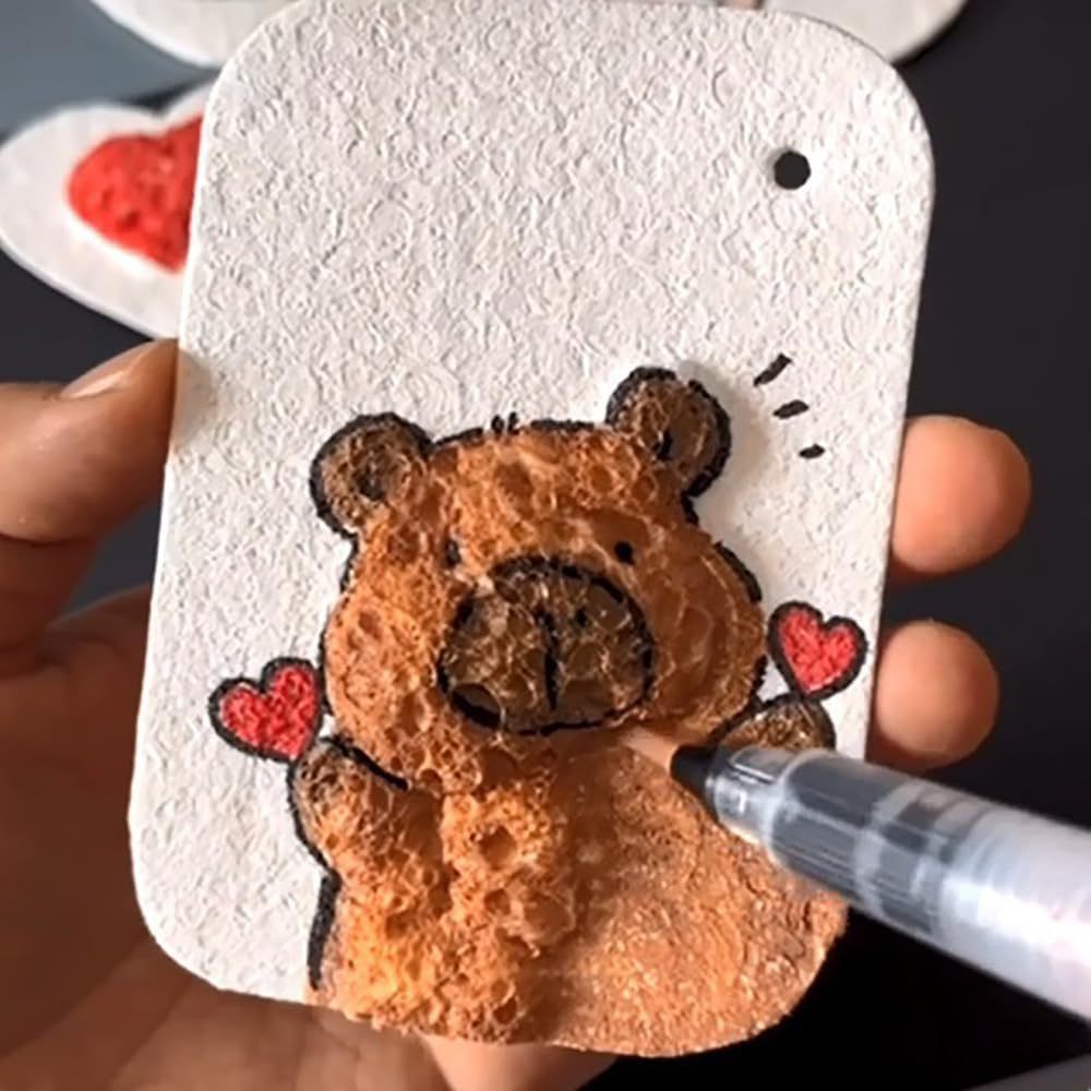 Kids' Puffy Texture Art Kit Complete Set Creative Puffy Sponge Art & Crafting Set with Magic Markers, Sponges & Easels - aiprintlab