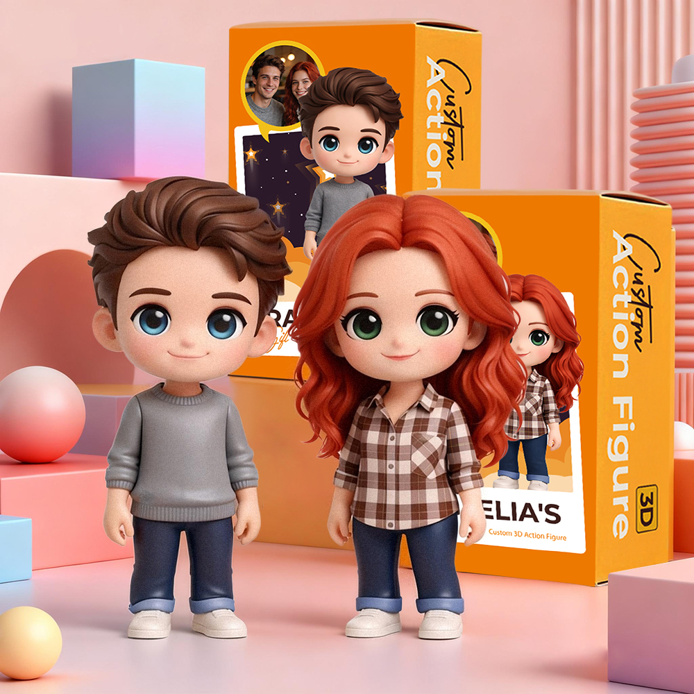 Personalized 3D Figurine from Photo Handcrafted Mini Doll Xmas Gift for Loved Ones - aiprintlab