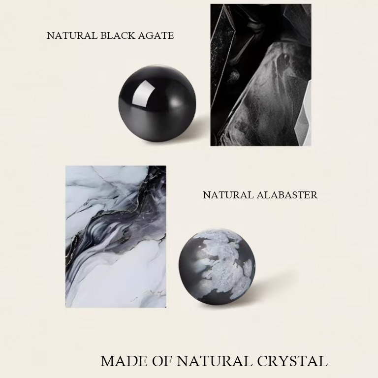 "One Lock for Love" Matching Crystal Bracelet & Key Necklace Set Natural Agate Bracelet with Key Necklace for Couples - aiprintlab