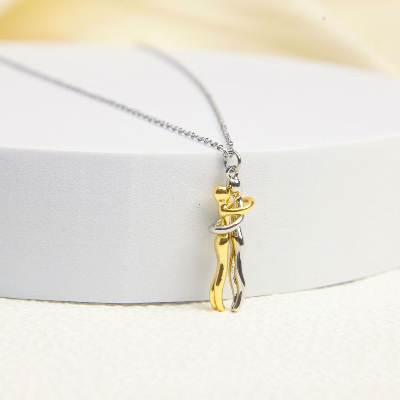 Embrace Love Pendant Necklace Soulmate Embrace Couple Necklace Forever Together Hug Pendant Necklace Thoughtful Gift for Couples - aiprintlab