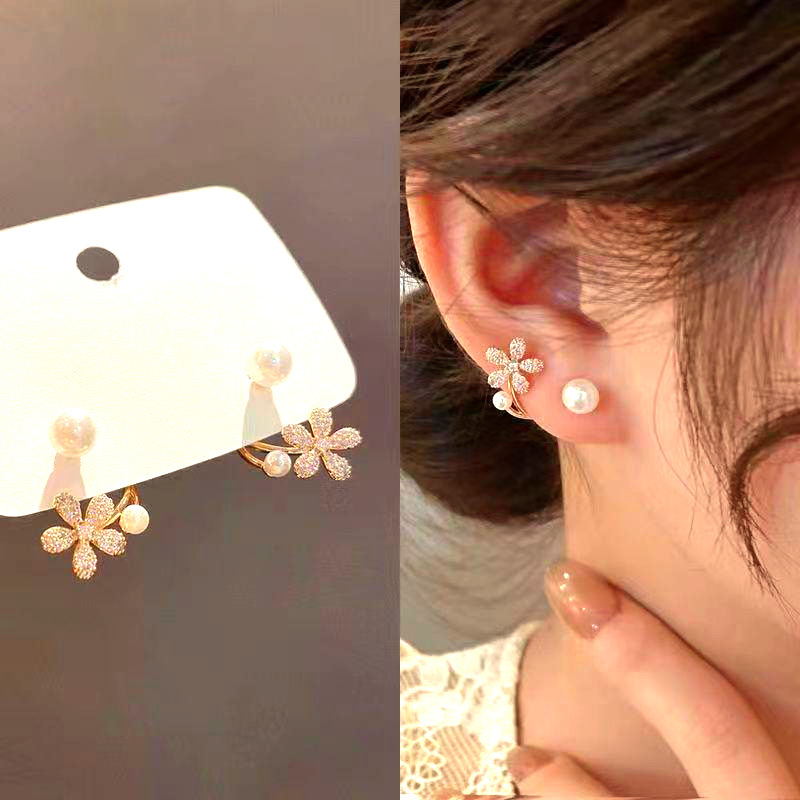 Chic & Elegant Pearl Ear Jackets, Modern Two-Way Studs, Designer Fashion Earrings - aiprintlab