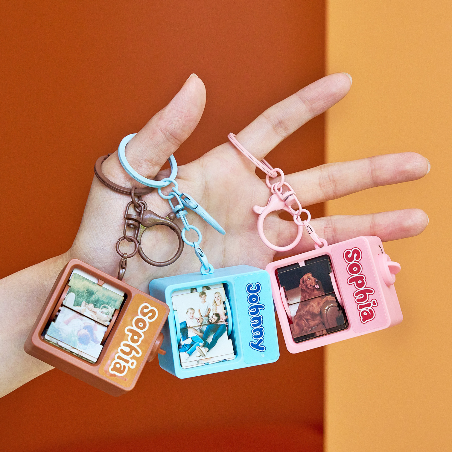 Custom Flip Photo Keychain Personalized Flip Photo Keychain with Automatic Reel Flip Photo Keychain Surprise Gifts - aiprintlab