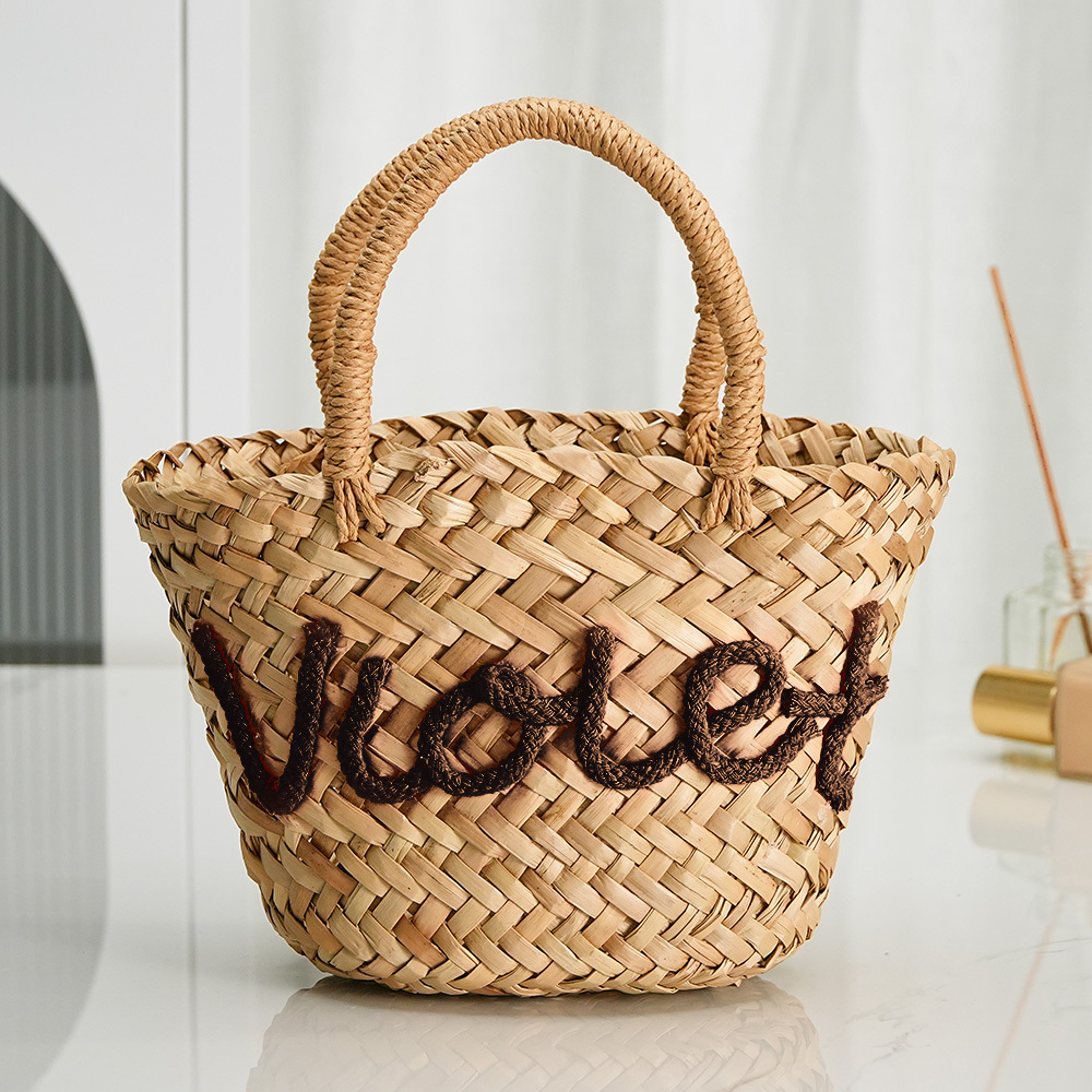 Personalized Embroidered Name Bags Straw Basket Bridal Shower Bags Customized Straw Bags Custom Beach Bag Straw Tote
