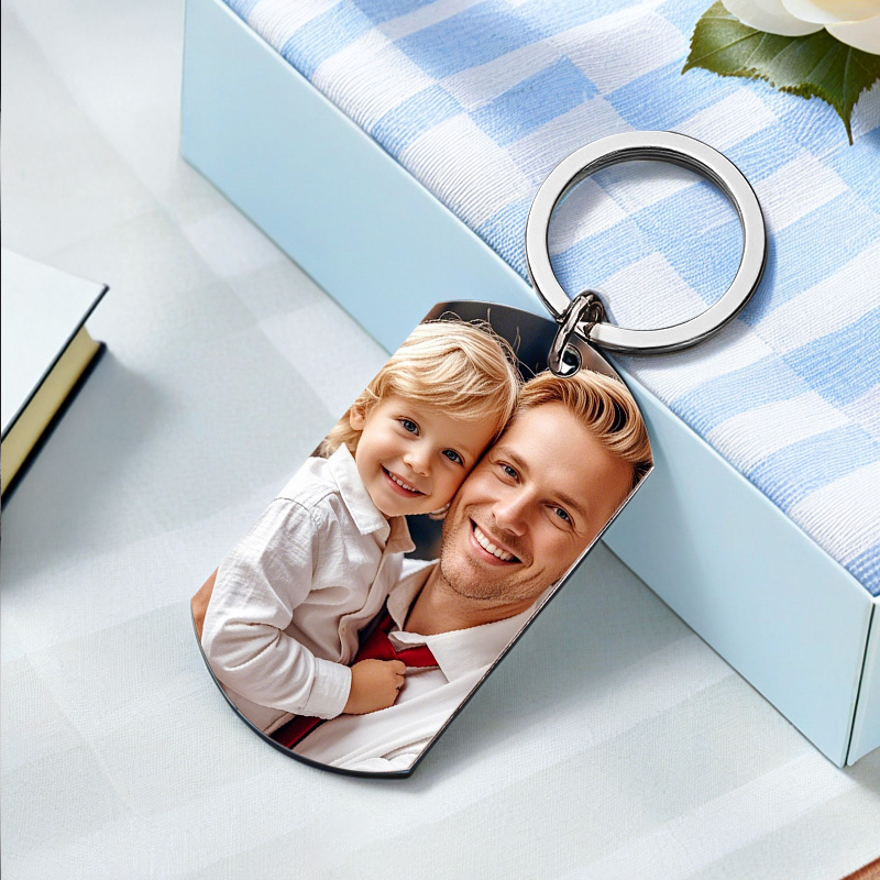 Father's Day Gifts Custom Photo & Family Fist Keychain Personalized Names Metal Keyring Gift for Dad - aiprintlab