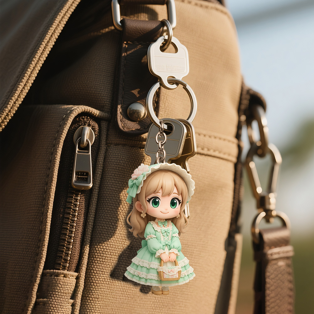 Unique Custom Lolita Character Keychain From Your Lolita Photo Cute Collectible Gift For Friends Lovers And Lolita Enthusiasts - aiprintlab