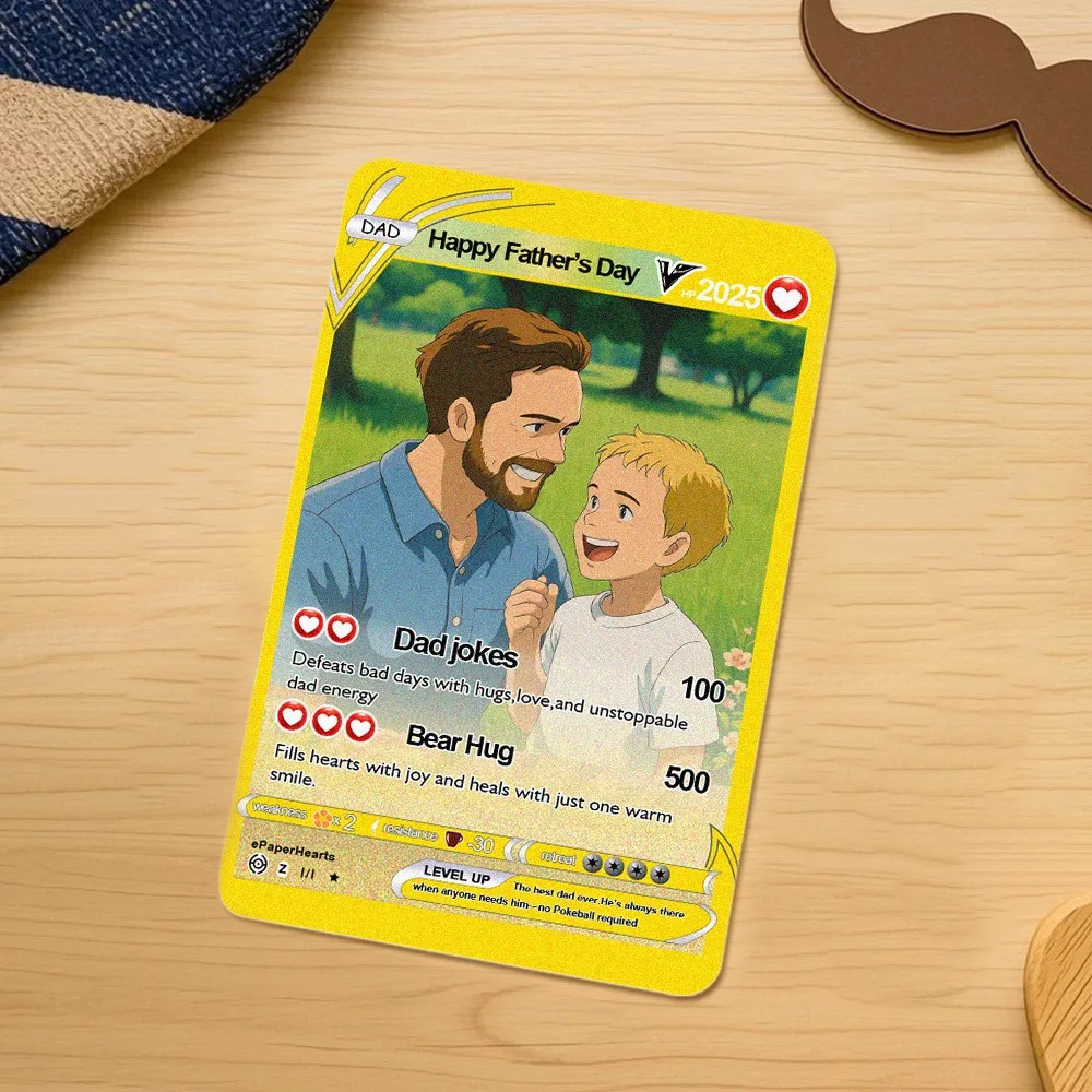 Father's Day Poke Card, Custom Poke Card, Gift For dad, Father's Day Gift, Custom Poke Present