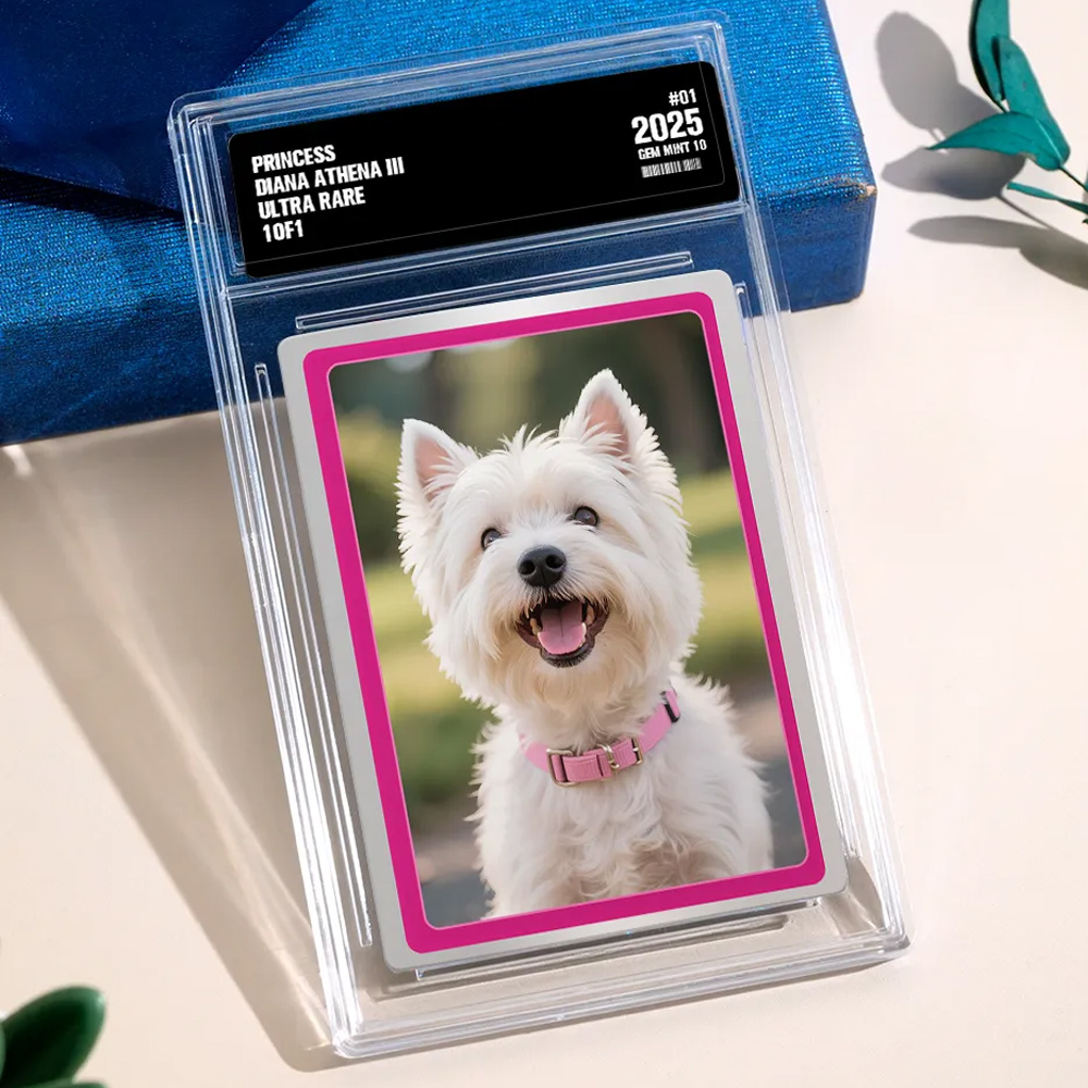 Custom Poke Card Cute Dog Portrait From Photo Personalized Family Card with Custom Text & Photo Special Gift for Pet Lover