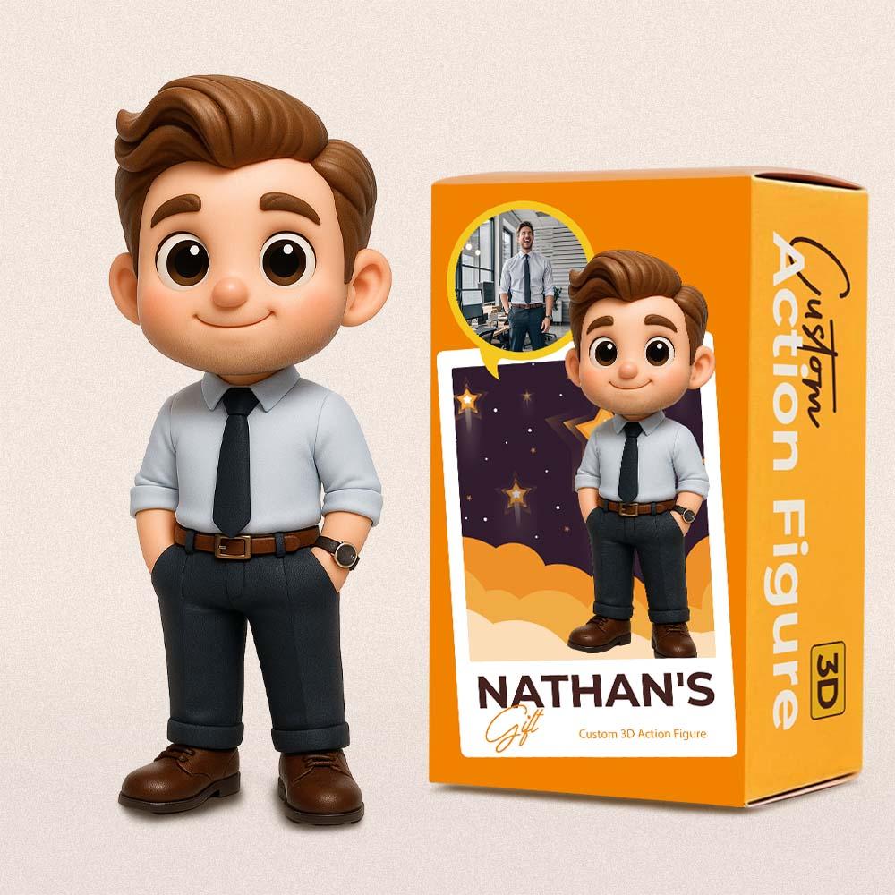 Custom Toy Figure Personalized 3D Action Figure Turn Your Photo into a Unique Gift for Boss - aiprintlab