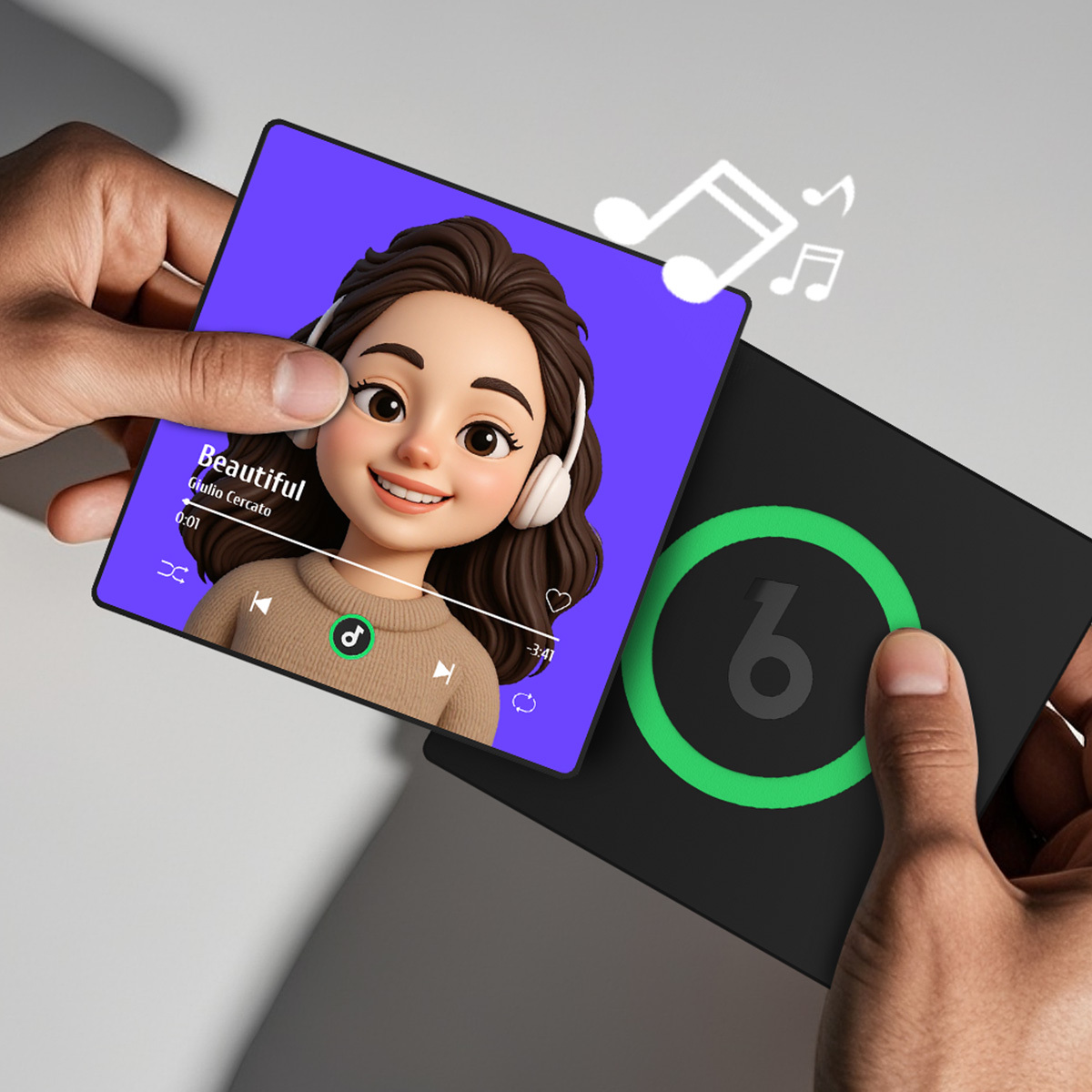 Customized music refrigerator magnet personalized 3D cartoon character style photo frame album refrigerator magnet can play music upgraded version color