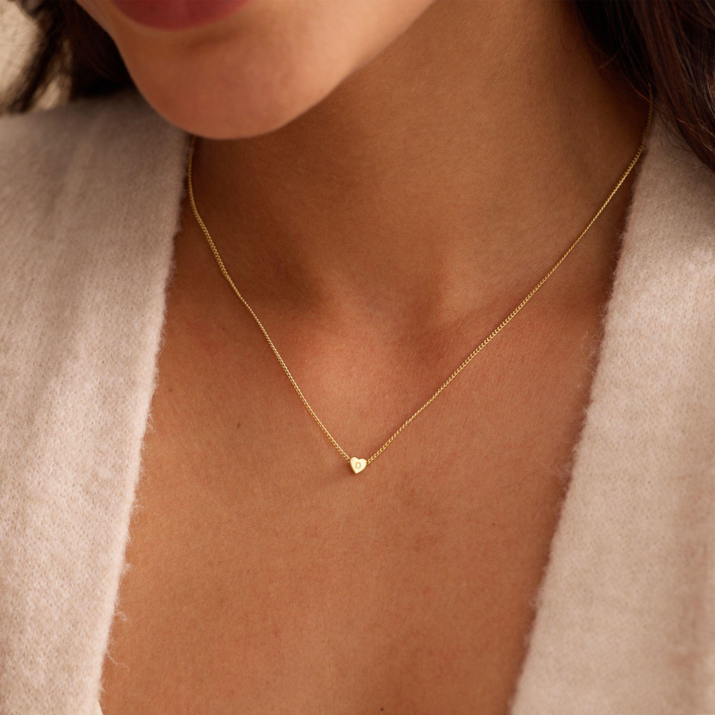 Personalized Initial Heart Necklace Custom Couple's Initial Heart Necklace Family or Lovers Initial Necklace Gifts for Her - aiprintlab