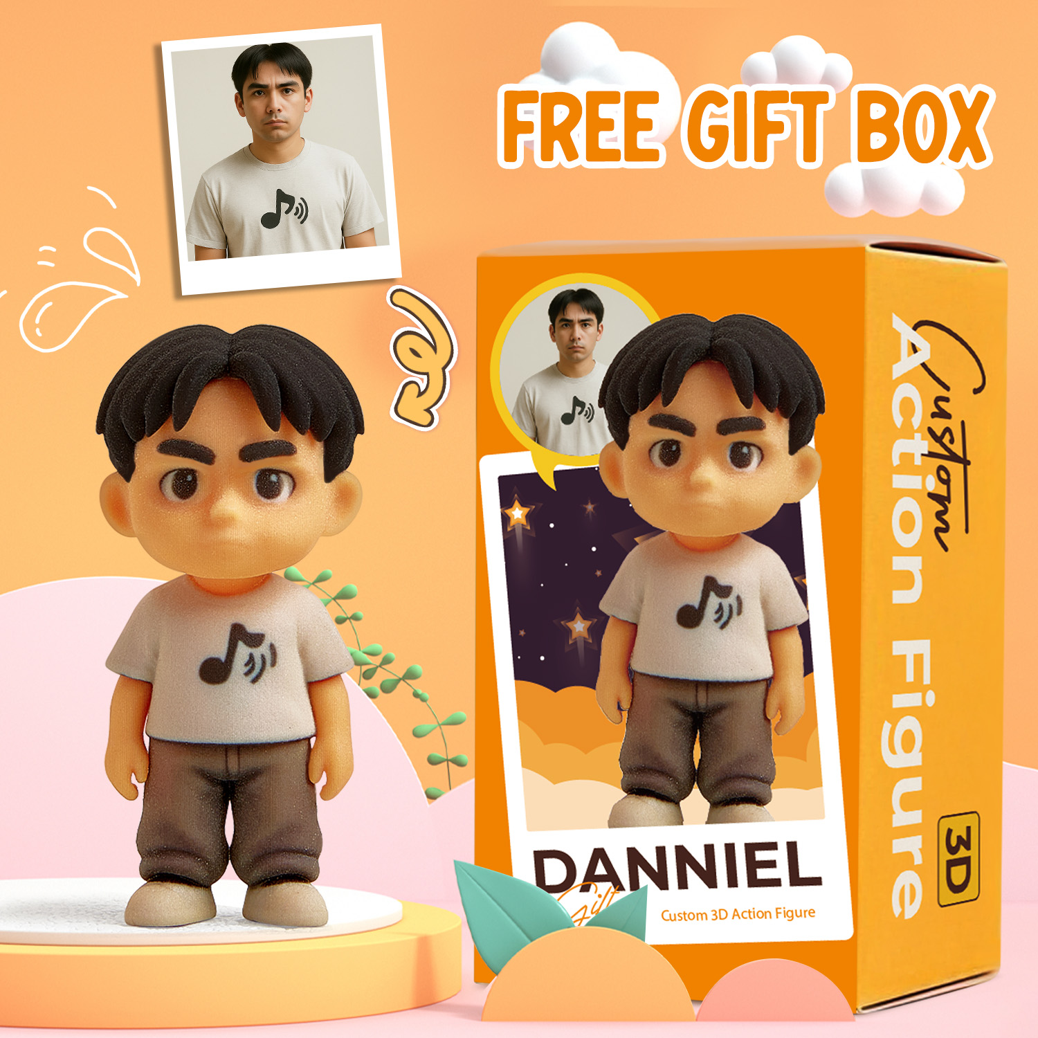 Custom 3D Mini Figure from Your Photo Personalized Desk Toy for Office Decor - aiprintlab