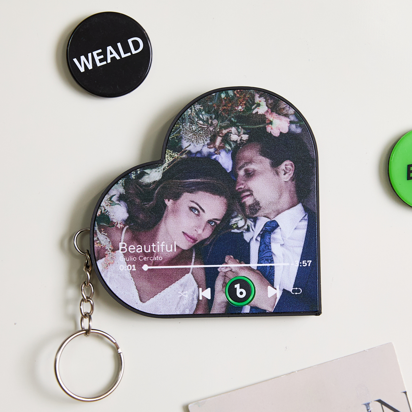 Custom Mini Music Fridge Magnet Keychain Personalized Photo Music Keychain Mini Magnet For Fridge That Can Play Songs Without Cellphone Anniversary Gifts - aiprintlab