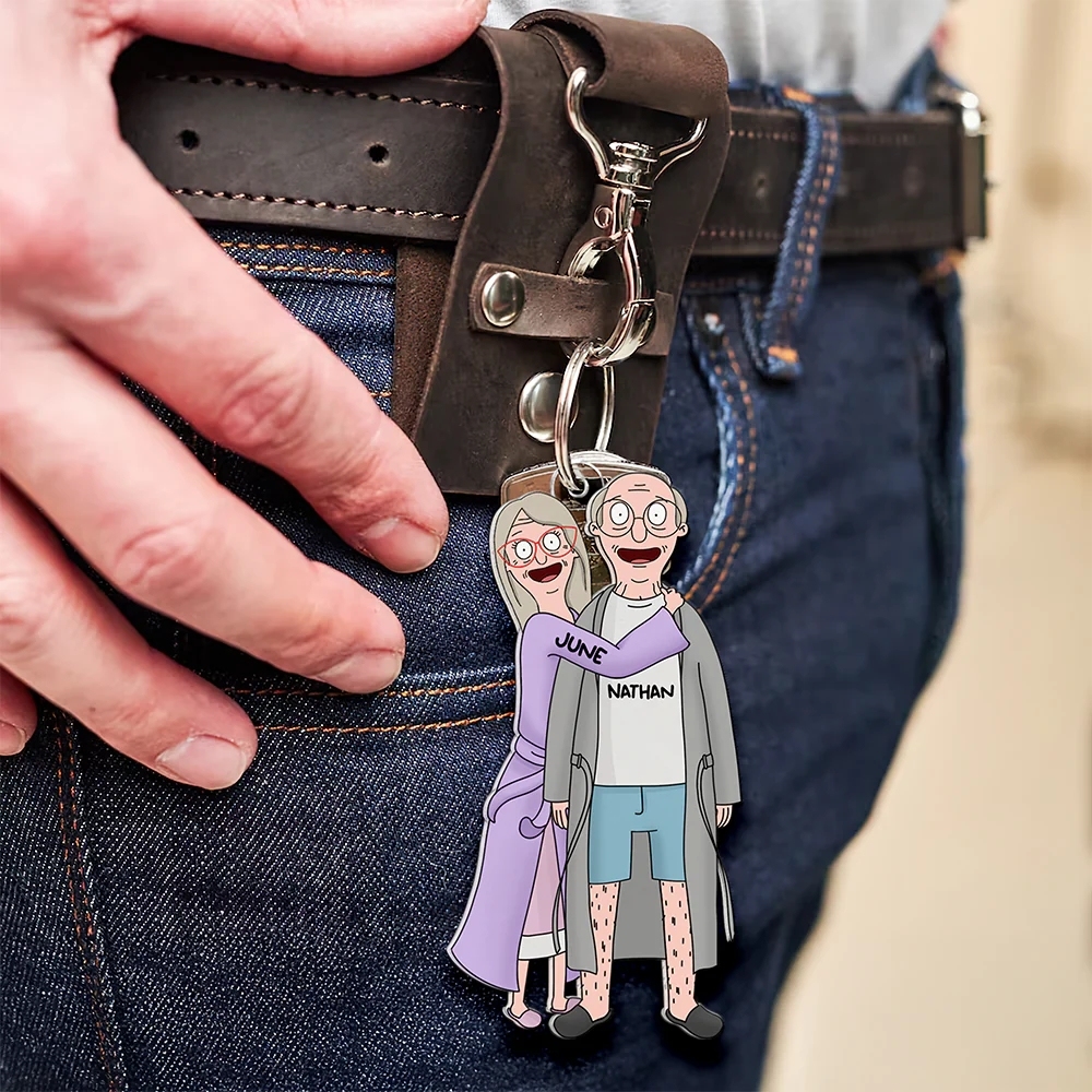 Custom Cartoon Style Keychain Personalized Keychain Gifts for Couple - aiprintlab
