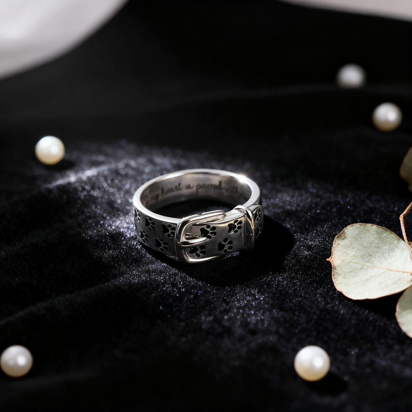 Personalized Pet Collar Ring Custom Engraved Name & Inner Message - aiprintlab