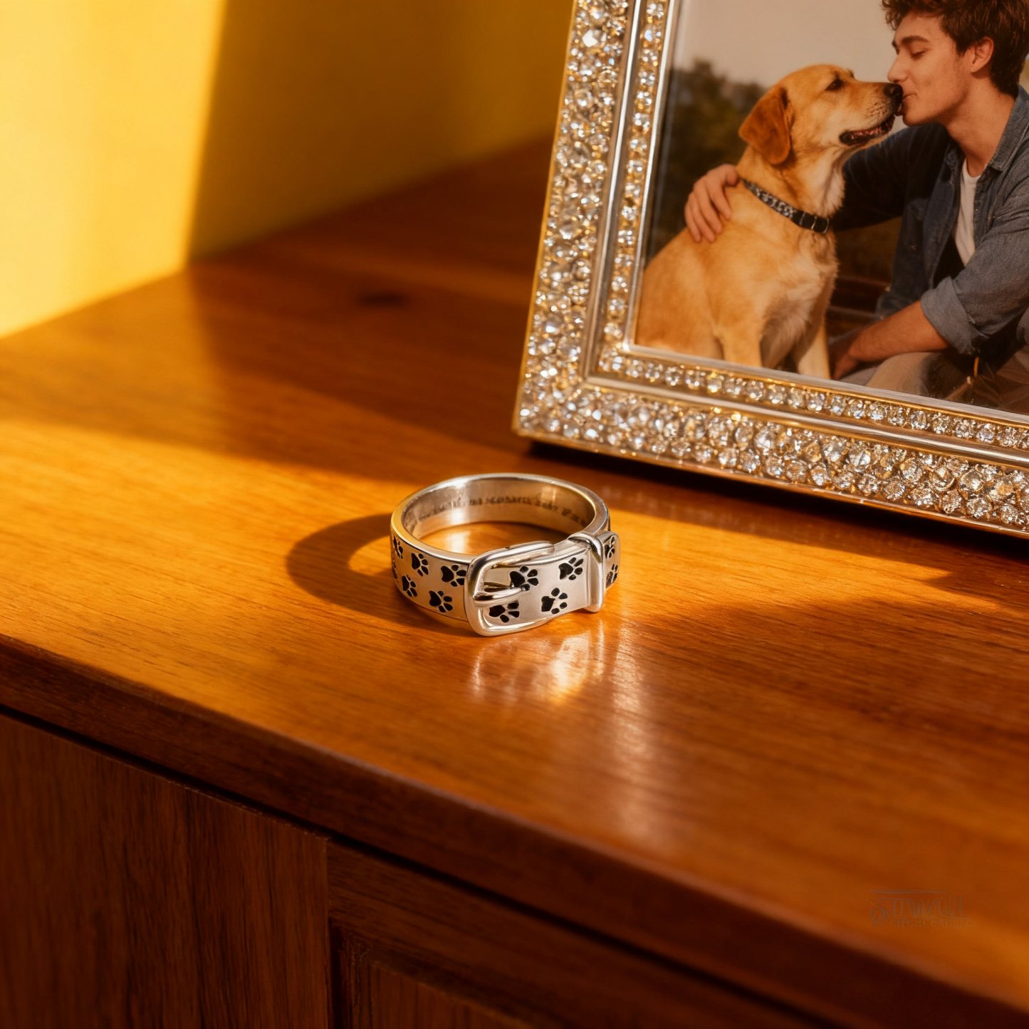 Personalized Pet Collar Ring Custom Engraved Name & Inner Message - aiprintlab