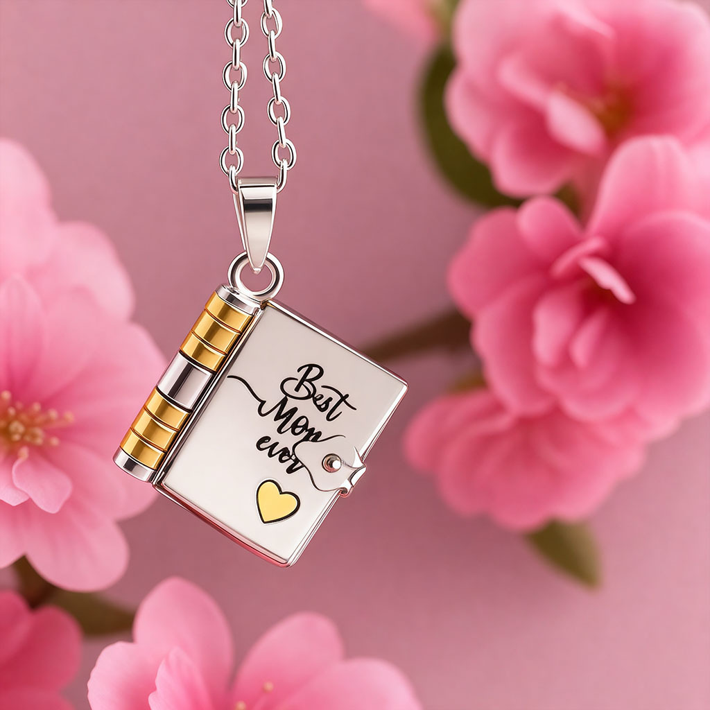 Custom "Best Mom Ever" Locket Necklace Personalized To My Incredible Mom Locket Necklace Best Mom Ever Book Necklace Gifts to Mom - aiprintlab
