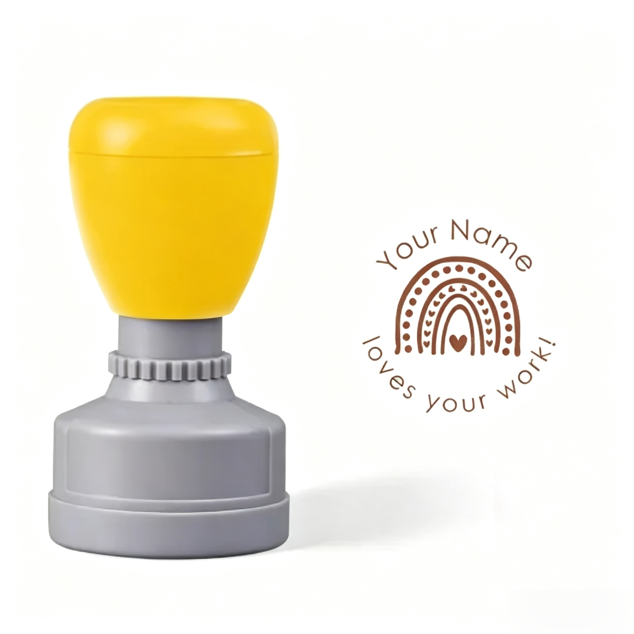 Personalized Loves Your Work Teacher Stamp
